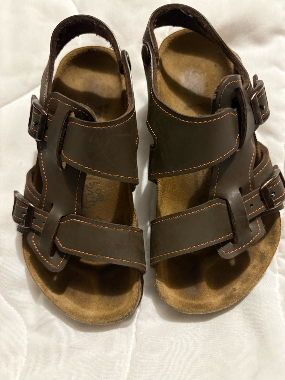 Birkenstock Brown Leather Kids Adjustable Buckle Sandals